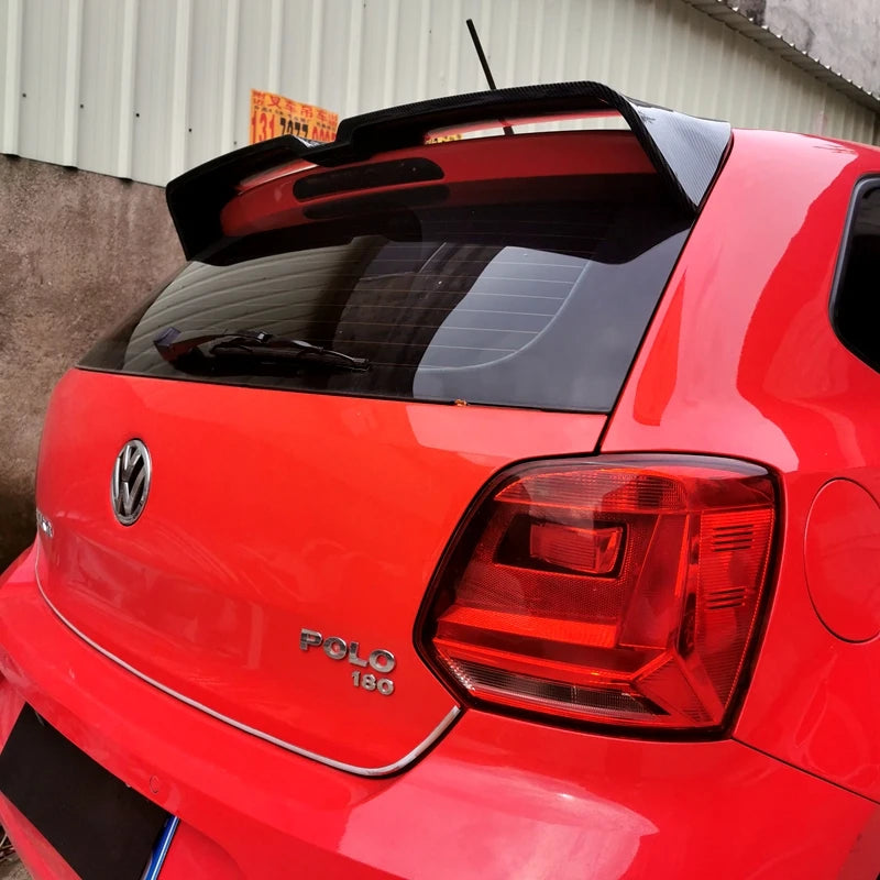 2012 To 2018 For VW Volkswagen POLO 6R Odinger Style Rear Roof Spoiler Wing Lip By ABS Gloss Black Cabrbon Look Body Kit Cover