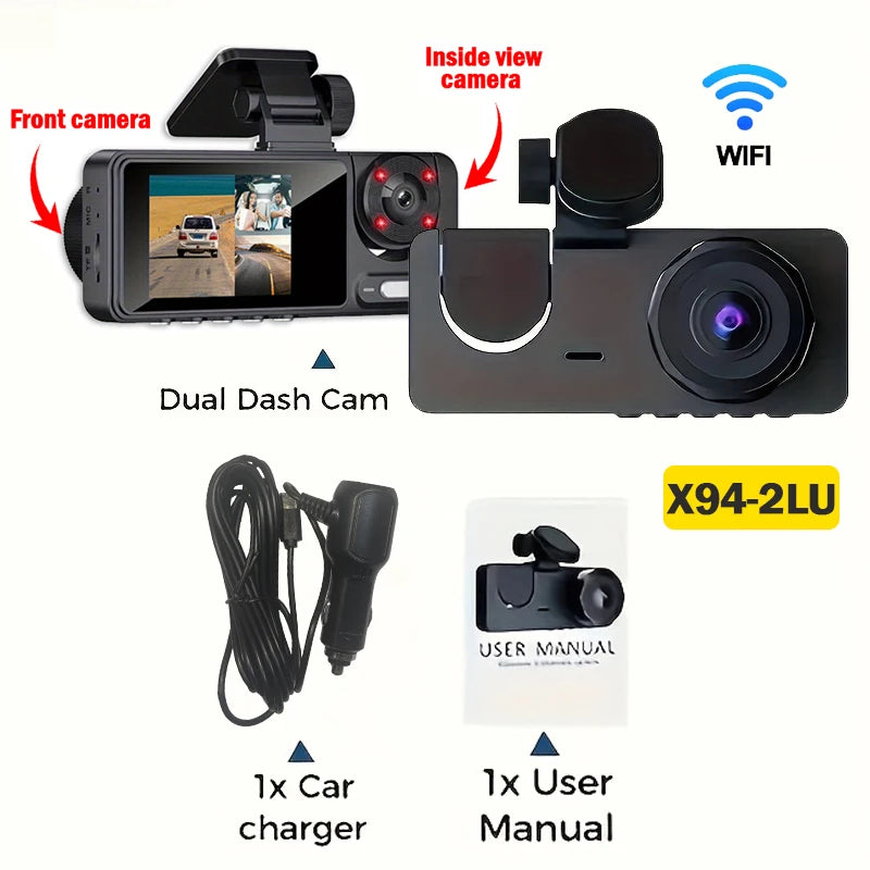 NEW Car DVR 1080P HD WIFI 2/3Camera Dash Cam For Car Camera Video Recorder Front Rear View Camera Night Vision Car Accessories