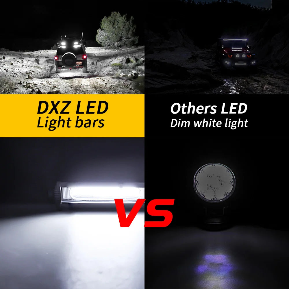 LED Car Work Light Bar COB Spotlight Offroad 12V 24V 6000K LED Headlight Off-road SUV Waterproof Engineering Headlamp Driving