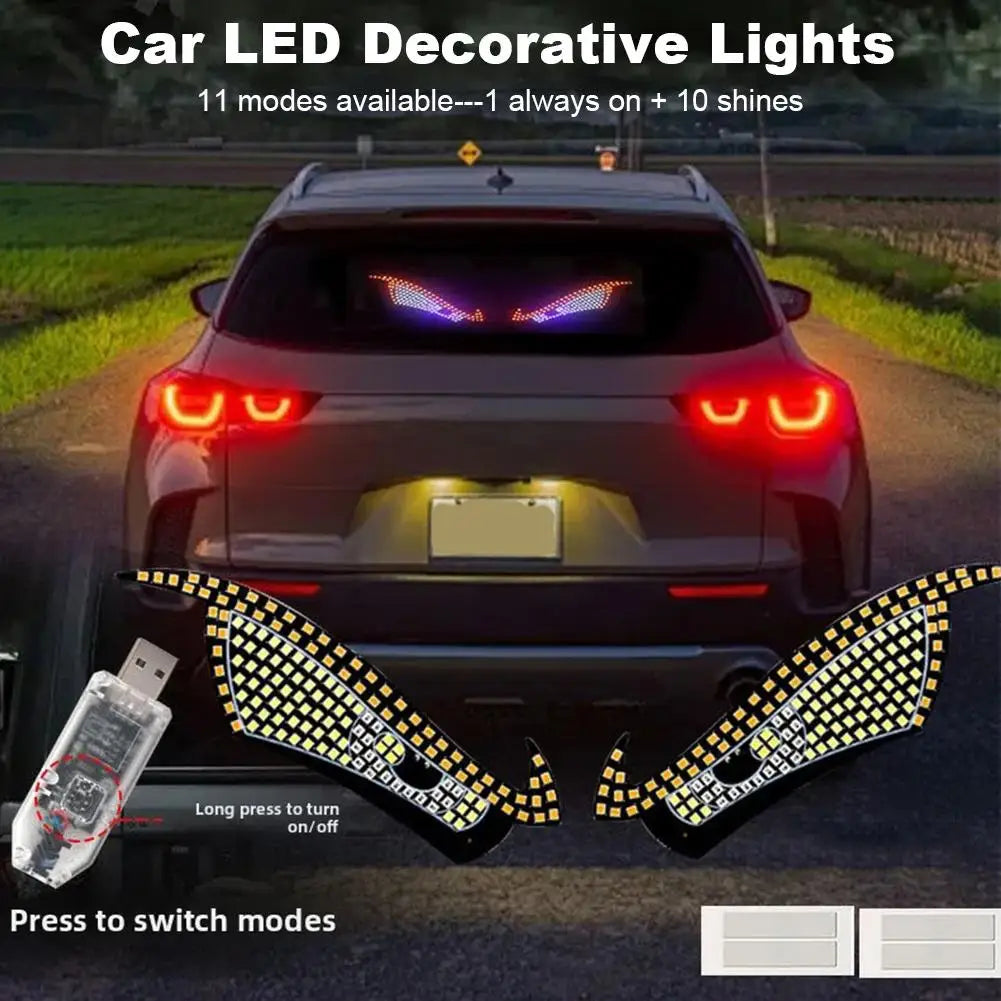 Car Led Decorative Light Modification Big Eye Light Personalized Decoration 11 Modes Usb Auto Parts Decoration