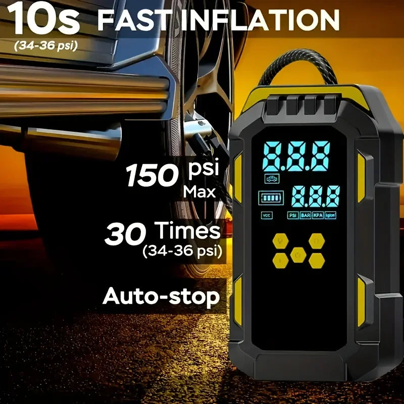 Car 3 in 1 tool - Quick jump starter, wheel inflation, phone charger