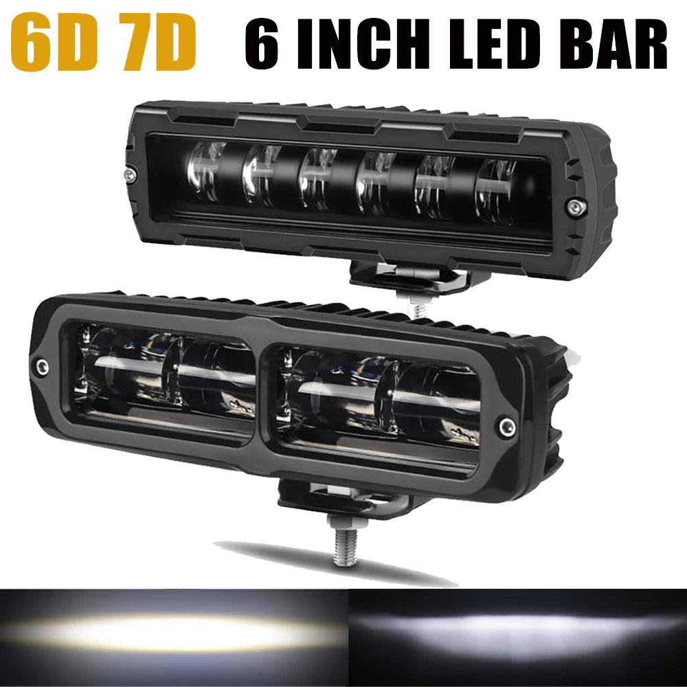 6 inch 15cm 4x4 car lights Bar led work auxiliary Headlight Motorcycle Driving Running Fog Lamp led lights 6d 7D Work Light