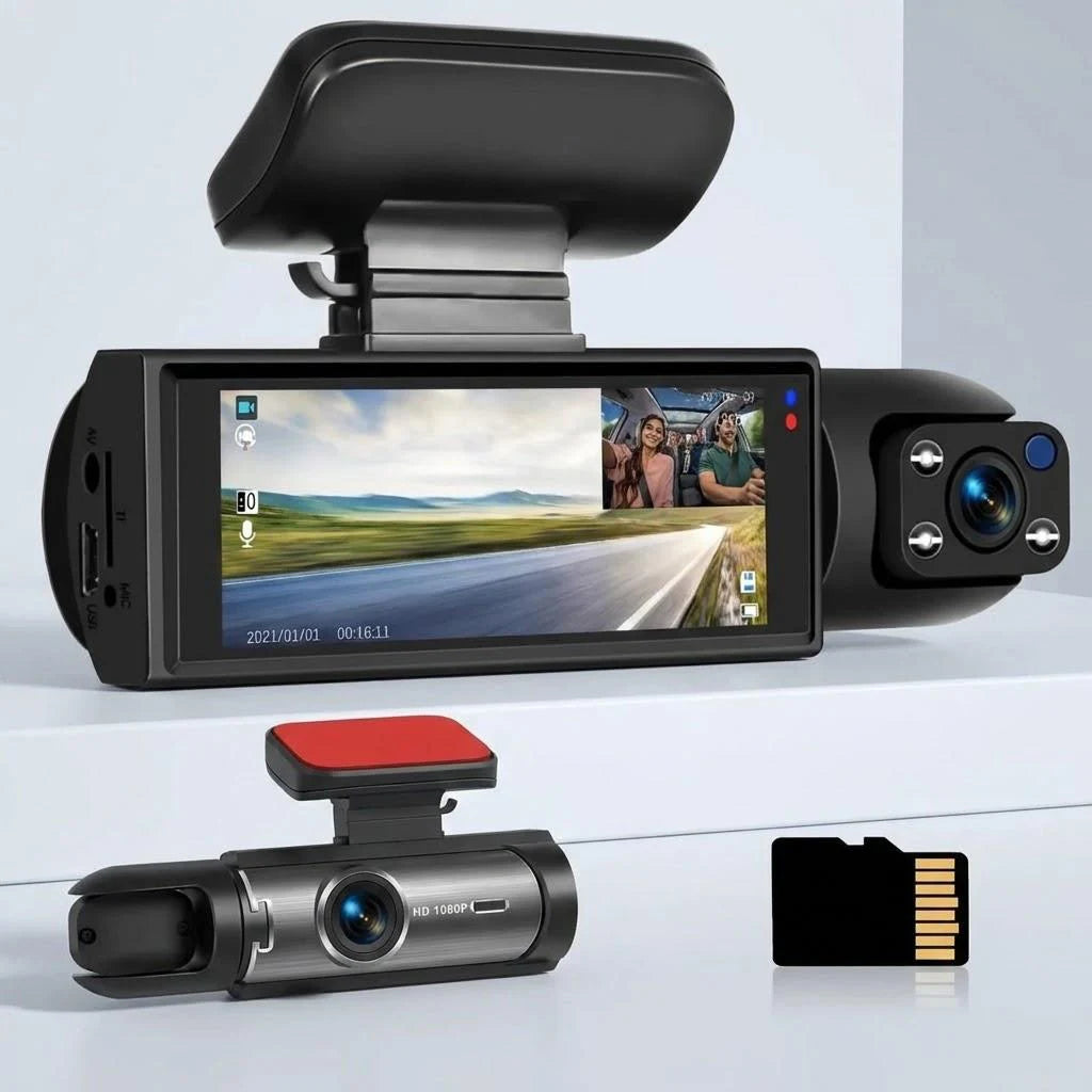 1080P Dual Lens Dash Camera Front and Rear Car Driving Recorder with Night Vision G Sensor 316 Inch IPS Display