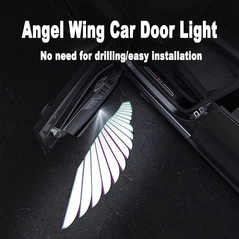2PCS Angel Wing car door projection light, car welcome light, car interior decoration,  Wireless Projection LED Accessories
