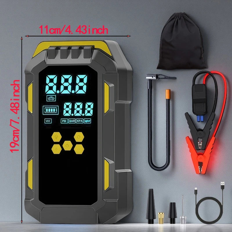 Car 3 in 1 tool - Quick jump starter, wheel inflation, phone charger