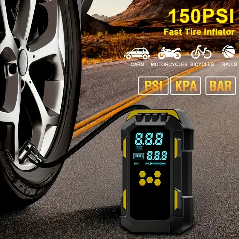 Car 3 in 1 tool - Quick jump starter, wheel inflation, phone charger