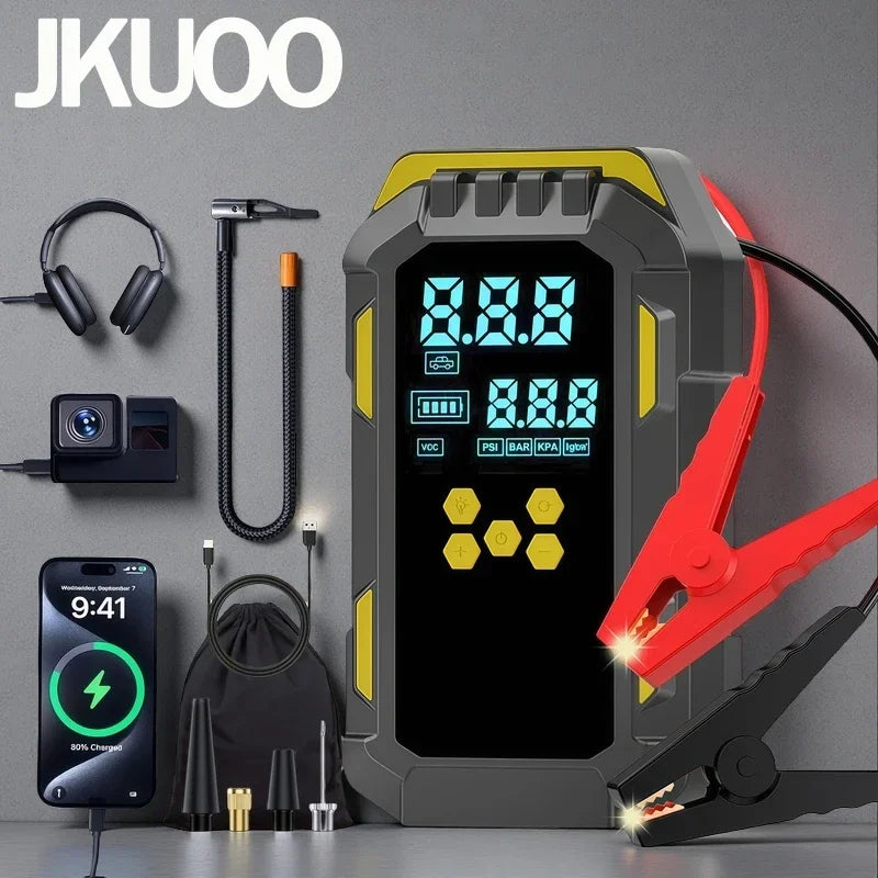 Car 3 in 1 tool - Quick jump starter, wheel inflation, phone charger