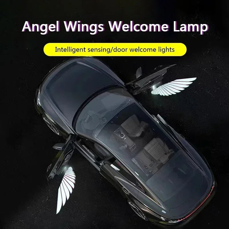 2PCS Angel Wing car door projection light, car welcome light, car interior decoration,  Wireless Projection LED Accessories