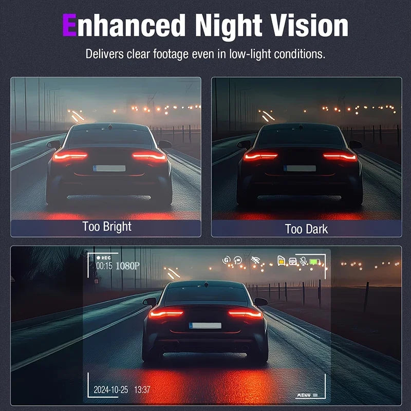 NEW Car DVR 1080P HD WIFI 2/3Camera Dash Cam For Car Camera Video Recorder Front Rear View Camera Night Vision Car Accessories