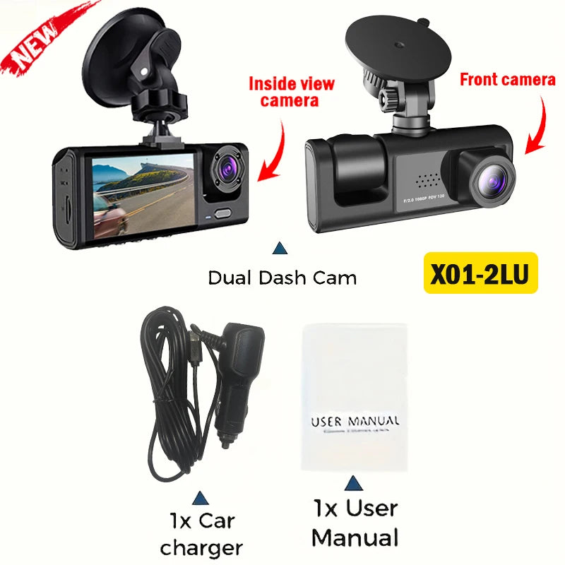 NEW Car DVR 1080P HD WIFI 2/3Camera Dash Cam For Car Camera Video Recorder Front Rear View Camera Night Vision Car Accessories