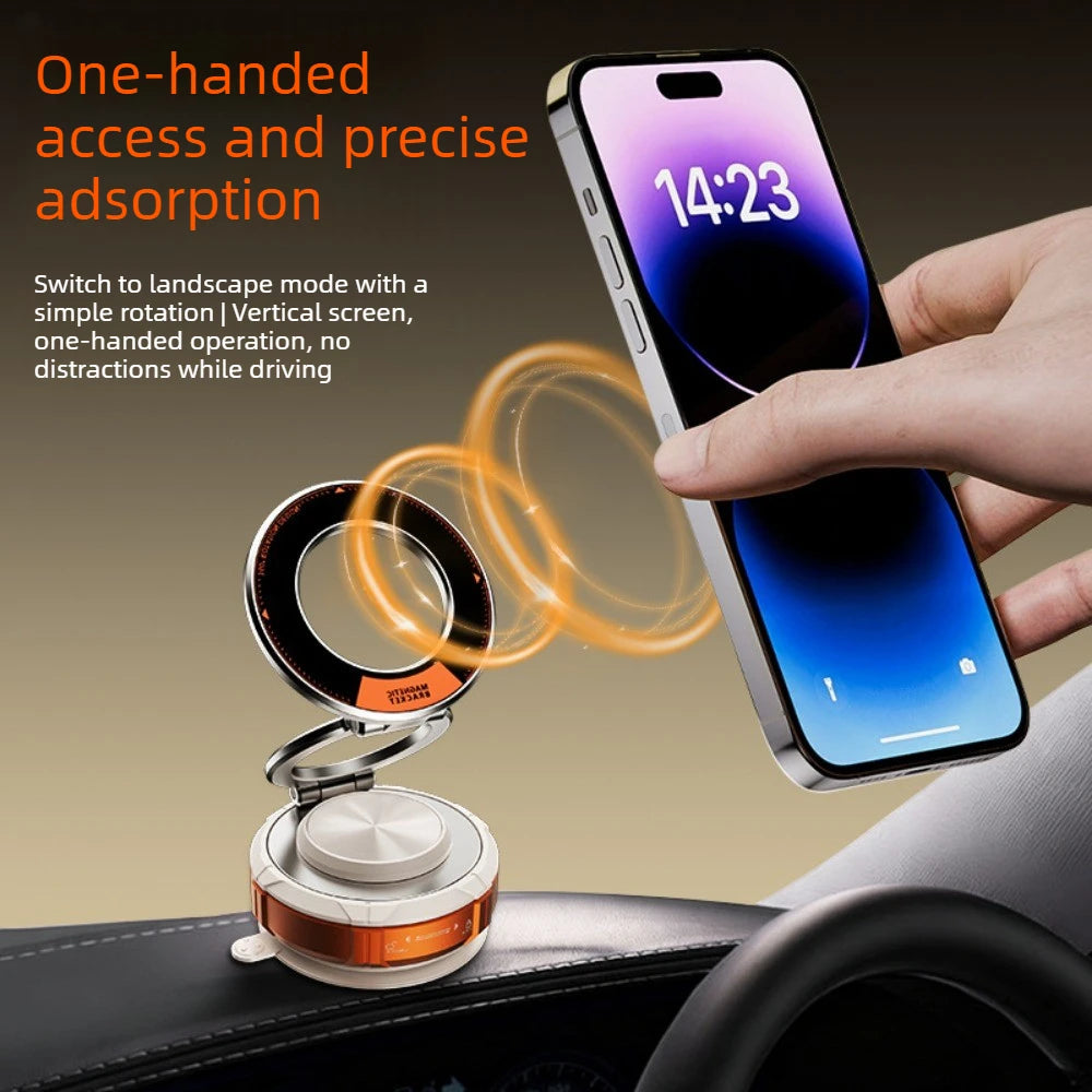 New Magnetic Vacuum Car Phone Holder Strong Suction Dashboard Mount Wireless Charging Hands Free for Navigation Auto Accessories