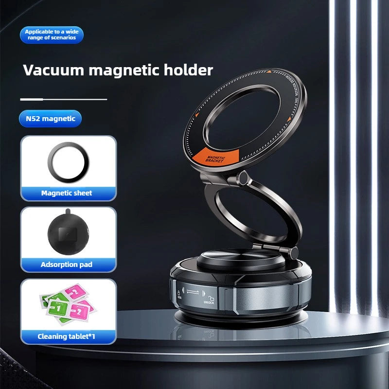 New Magnetic Vacuum Car Phone Holder Strong Suction Dashboard Mount Wireless Charging Hands Free for Navigation Auto Accessories