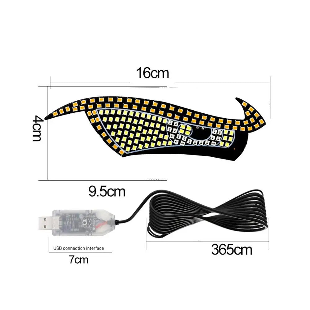 Car Led Decorative Light Modification Big Eye Light Personalized Decoration 11 Modes Usb Auto Parts Decoration