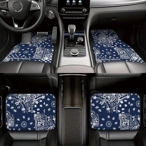 4Pcs Bohemian Car Floor Mats Anti-slip Heavy Duty Persian Carpet Car Decoration Dirty Resistant Car Floor Protector Rugs