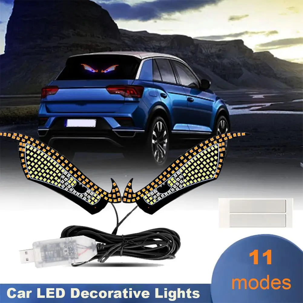 Car Led Decorative Light Modification Big Eye Light Personalized Decoration 11 Modes Usb Auto Parts Decoration