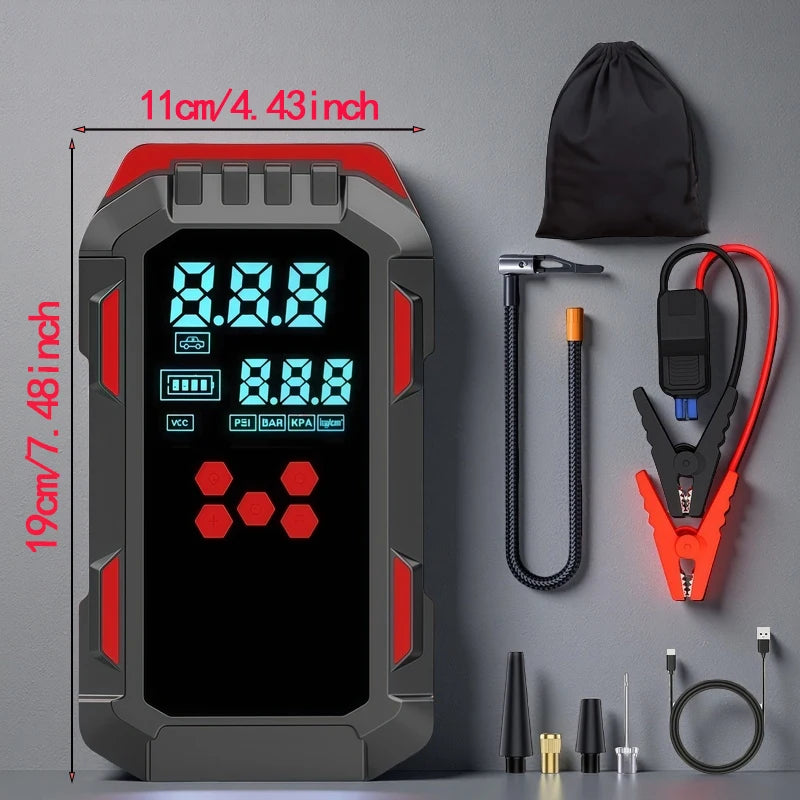 Car 3 in 1 tool - Quick jump starter, wheel inflation, phone charger