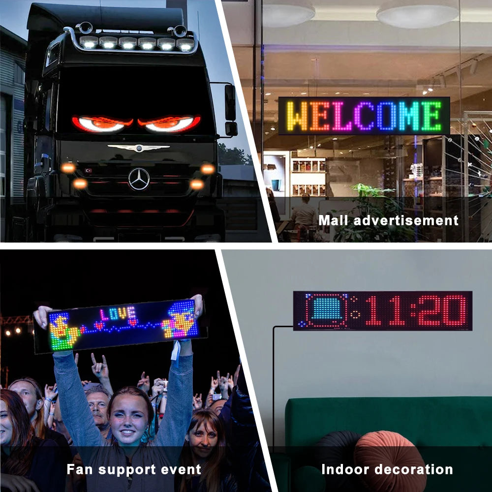 LED Devil Eye Car Lights Dynamic Flexible Programmable Custom Bluetooth Control LED Eyes Display Light For Car Decor